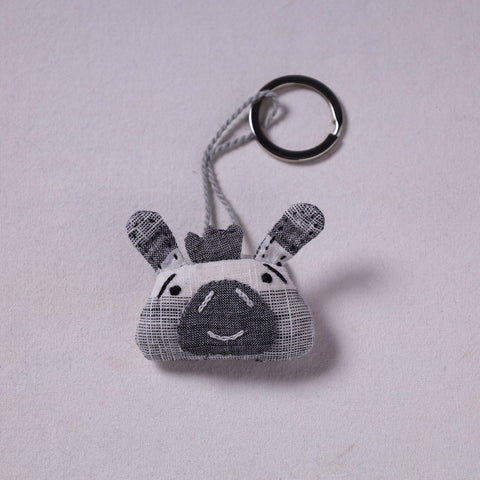 Grey Handcrafted Fab Artwork Keychain