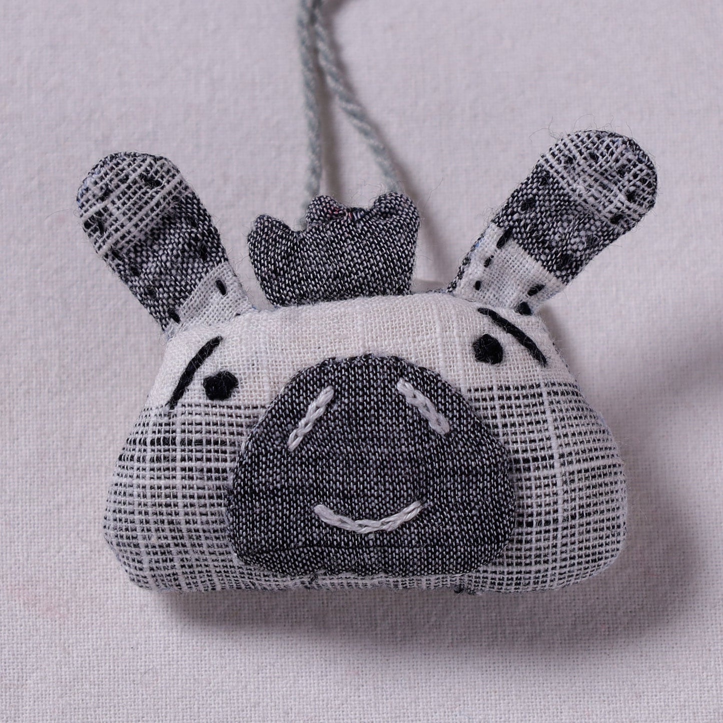 Grey Handcrafted Fab Artwork Keychain