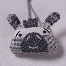 Grey Handcrafted Fab Artwork Keychain