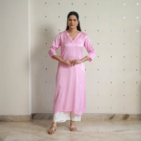  Modal Silk Plain Kurta for Women
