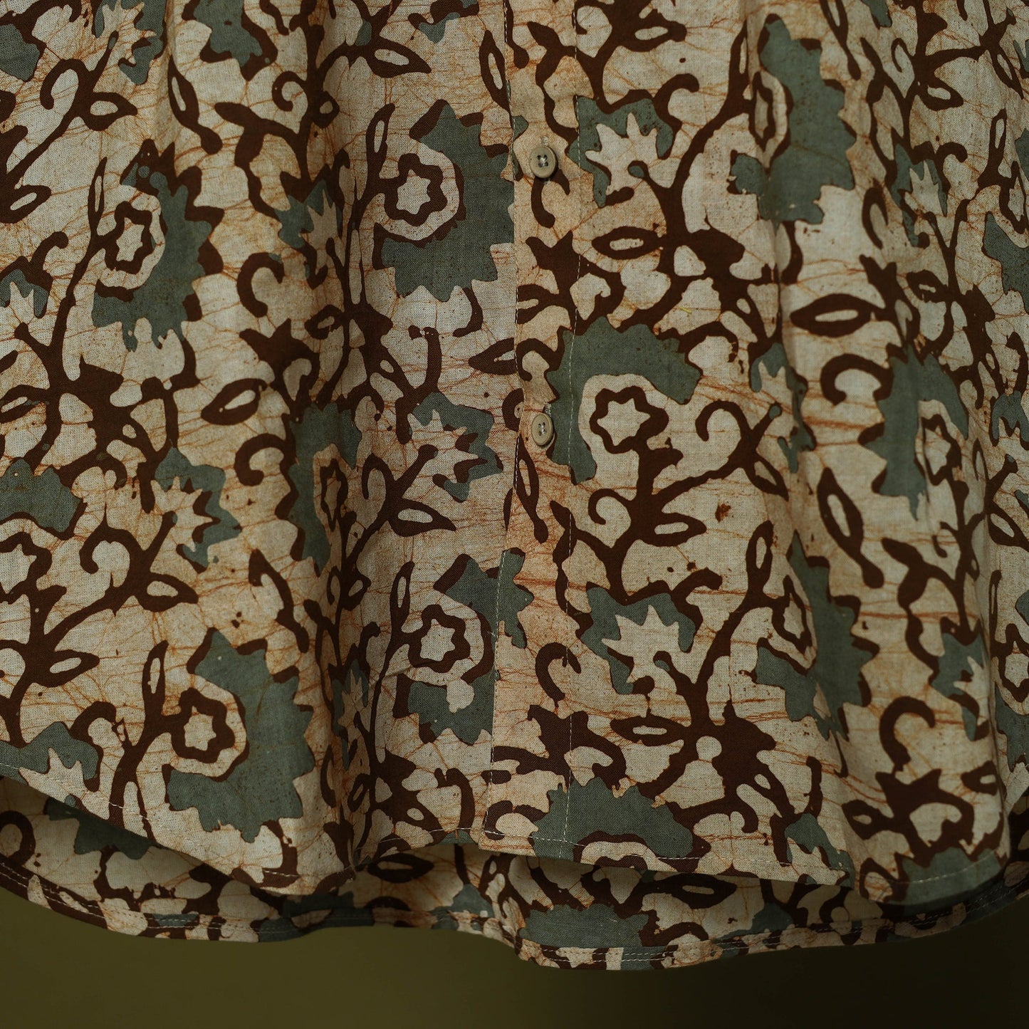 Half sleeve cotton men hand block batik print shirt 13