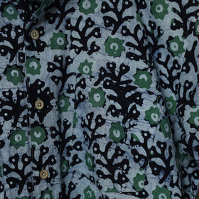 Half sleeve cotton men hand block batik print shirt 14