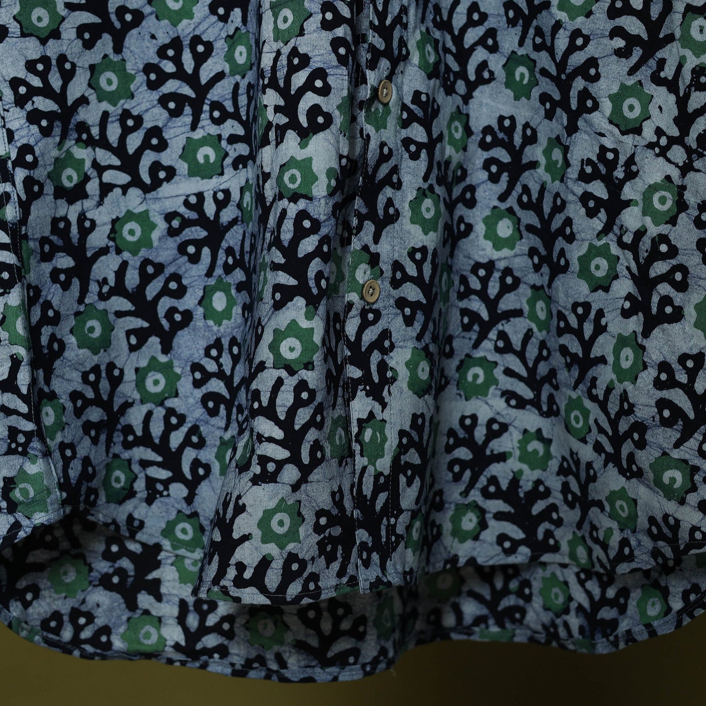 Half sleeve cotton men hand block batik print shirt 14