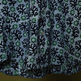 Half sleeve cotton men hand block batik print shirt 14