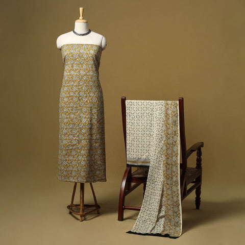 Hand bagru cotton 3pc unstitched dress material 20