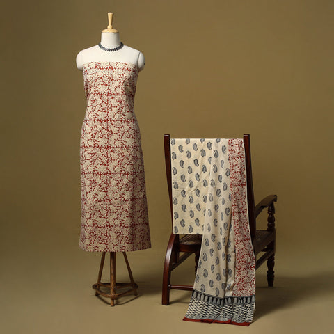 Hand bagru cotton 3pc unstitched dress material 22