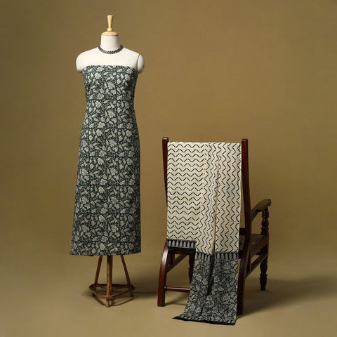 Hand bagru cotton 3pc unstitched dress material 25