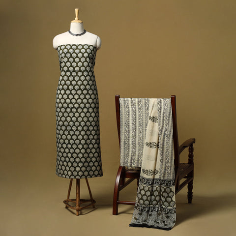 Hand bagru cotton 3pc unstitched dress material 26