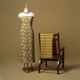 Hand batik cotton 2pc unstitched dress material 03