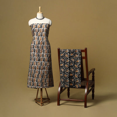 Hand batik cotton 2pc unstitched dress material 05