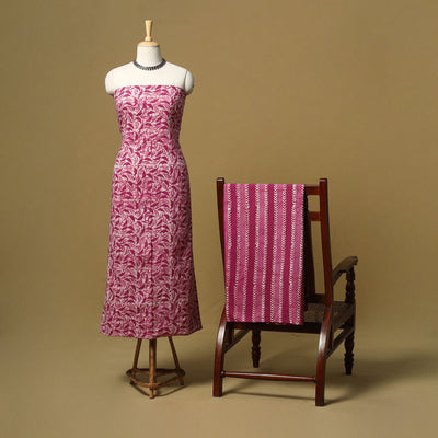 Hand batik cotton 2pc unstitched dress material 06