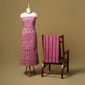 Hand batik cotton 2pc unstitched dress material 06