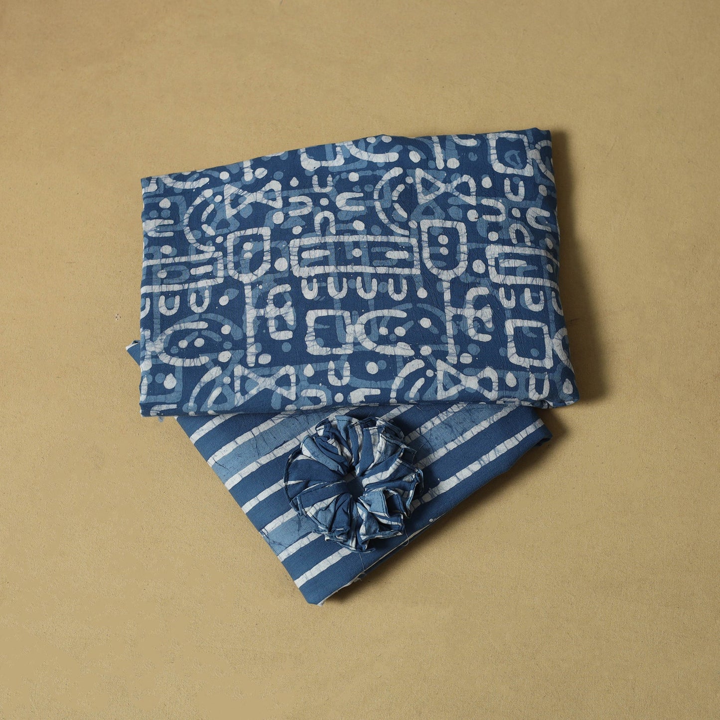 Hand batik cotton 2pc unstitched dress material 07