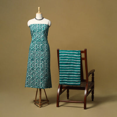 Hand batik cotton 2pc unstitched dress material 08