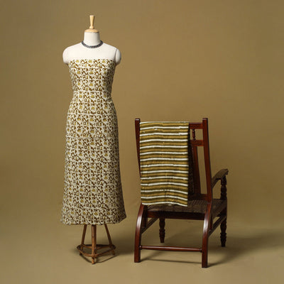 Hand batik cotton 2pc unstitched dress material 09