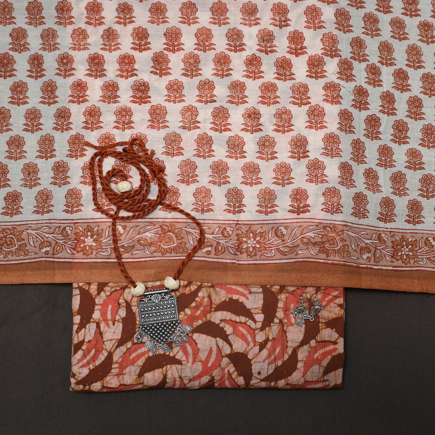 Hand batik cotton 2pc unstitched dress material