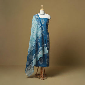 Hand batik cotton 3pc unstitched dress material 01