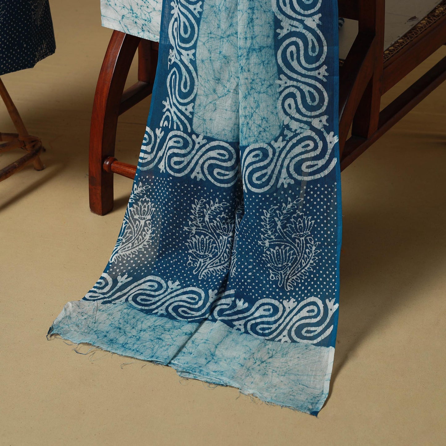 Hand batik cotton 3pc unstitched dress material 01