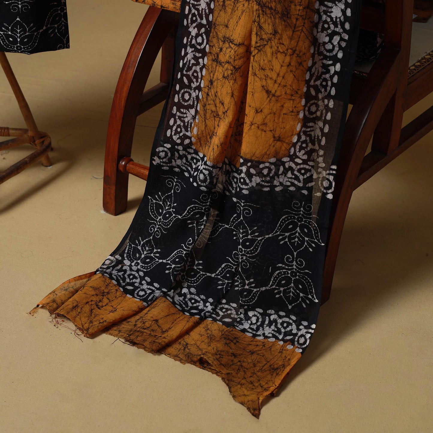 Hand batik cotton 3pc unstitched dress material 02