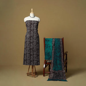 Hand batik cotton 3pc unstitched dress material 04