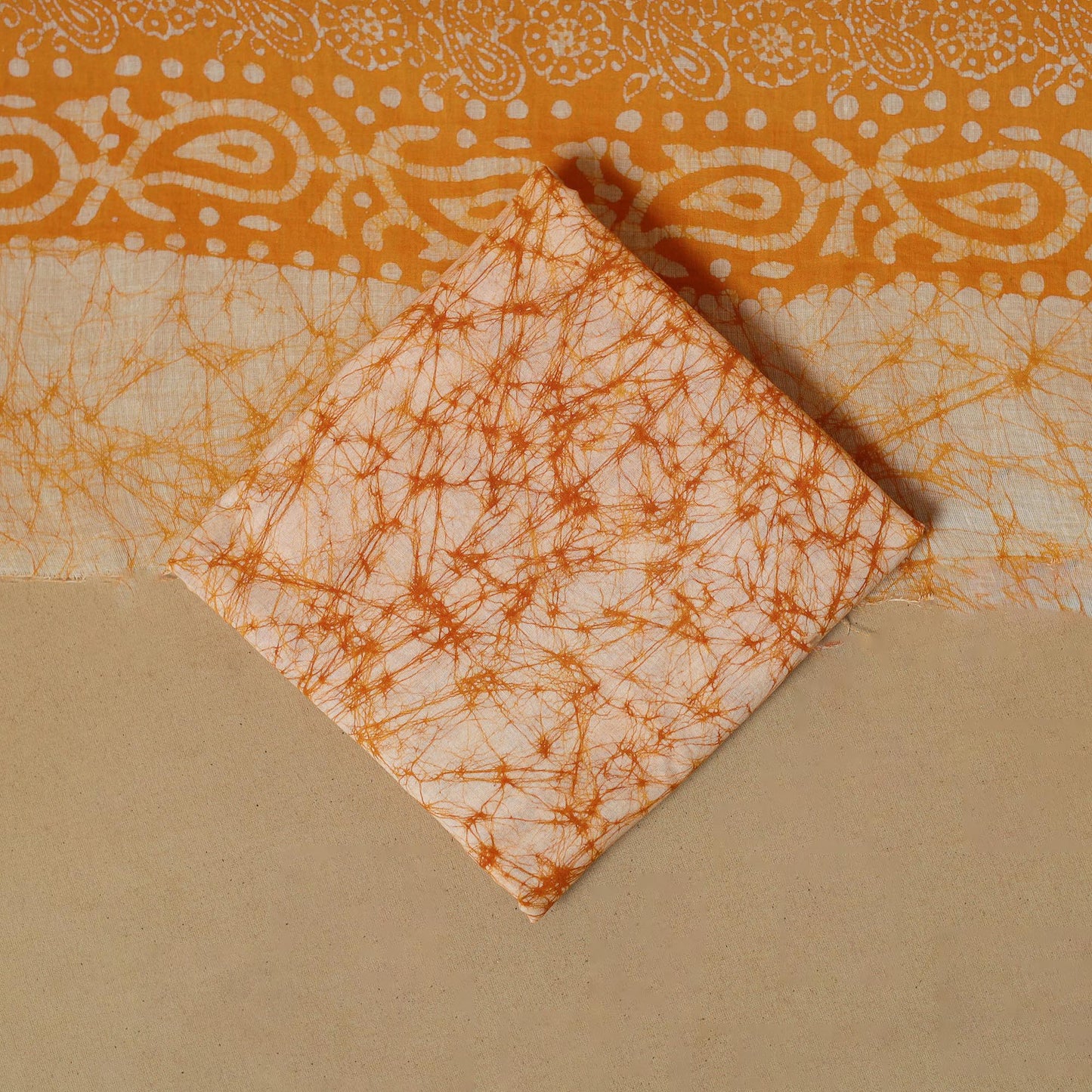 Hand batik cotton 3pc unstitched dress material 05