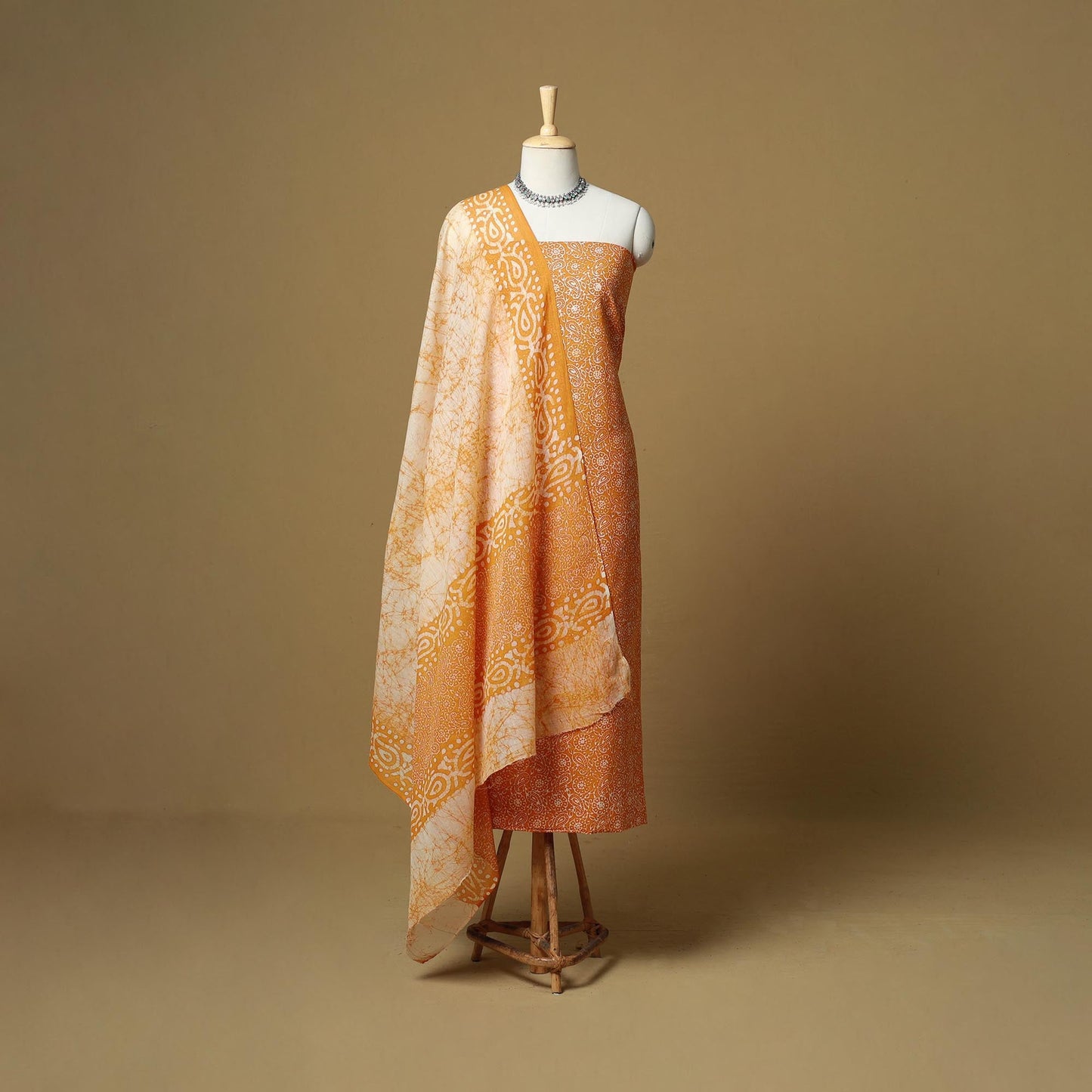 Hand batik cotton 3pc unstitched dress material 05