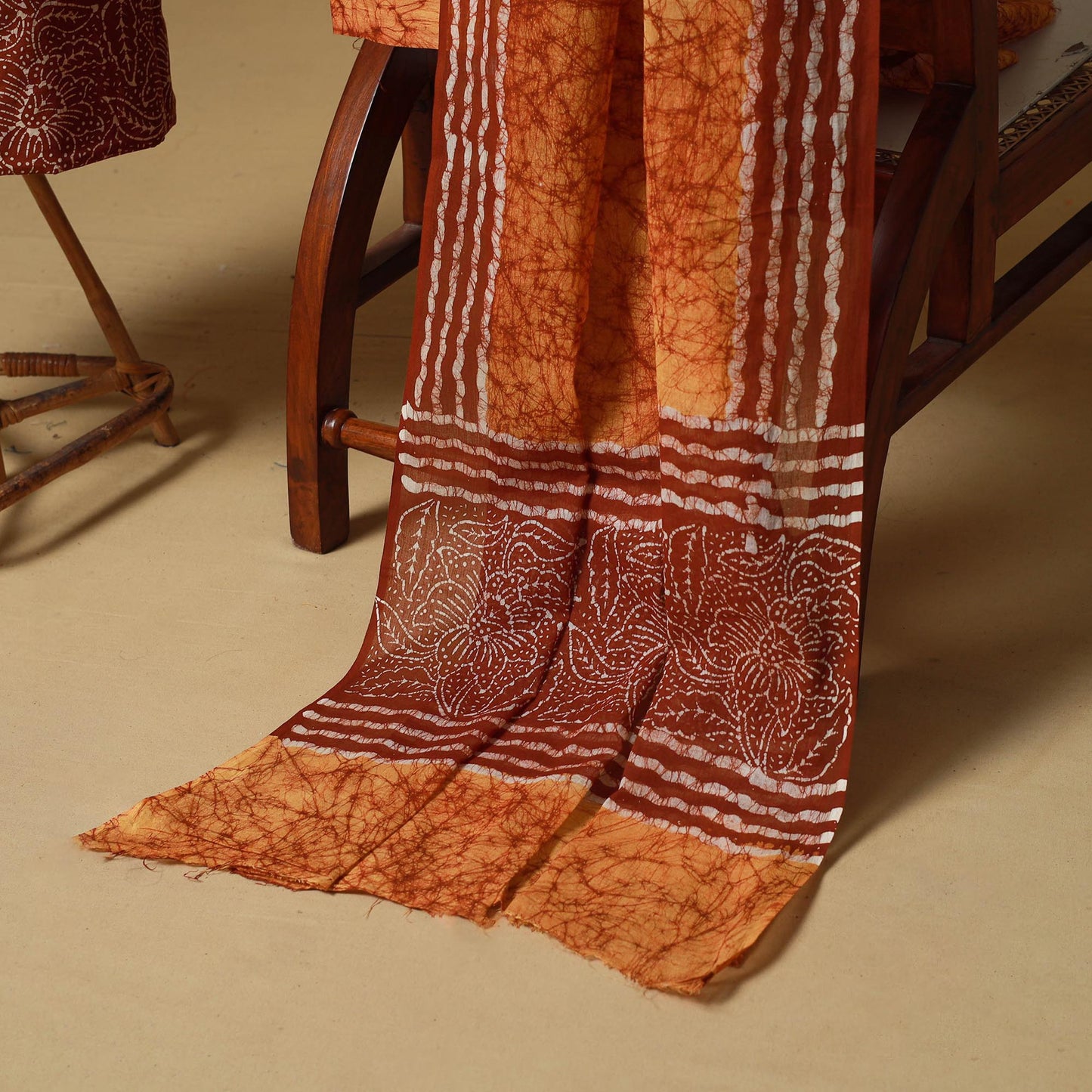 Hand batik cotton 3pc unstitched dress material 06