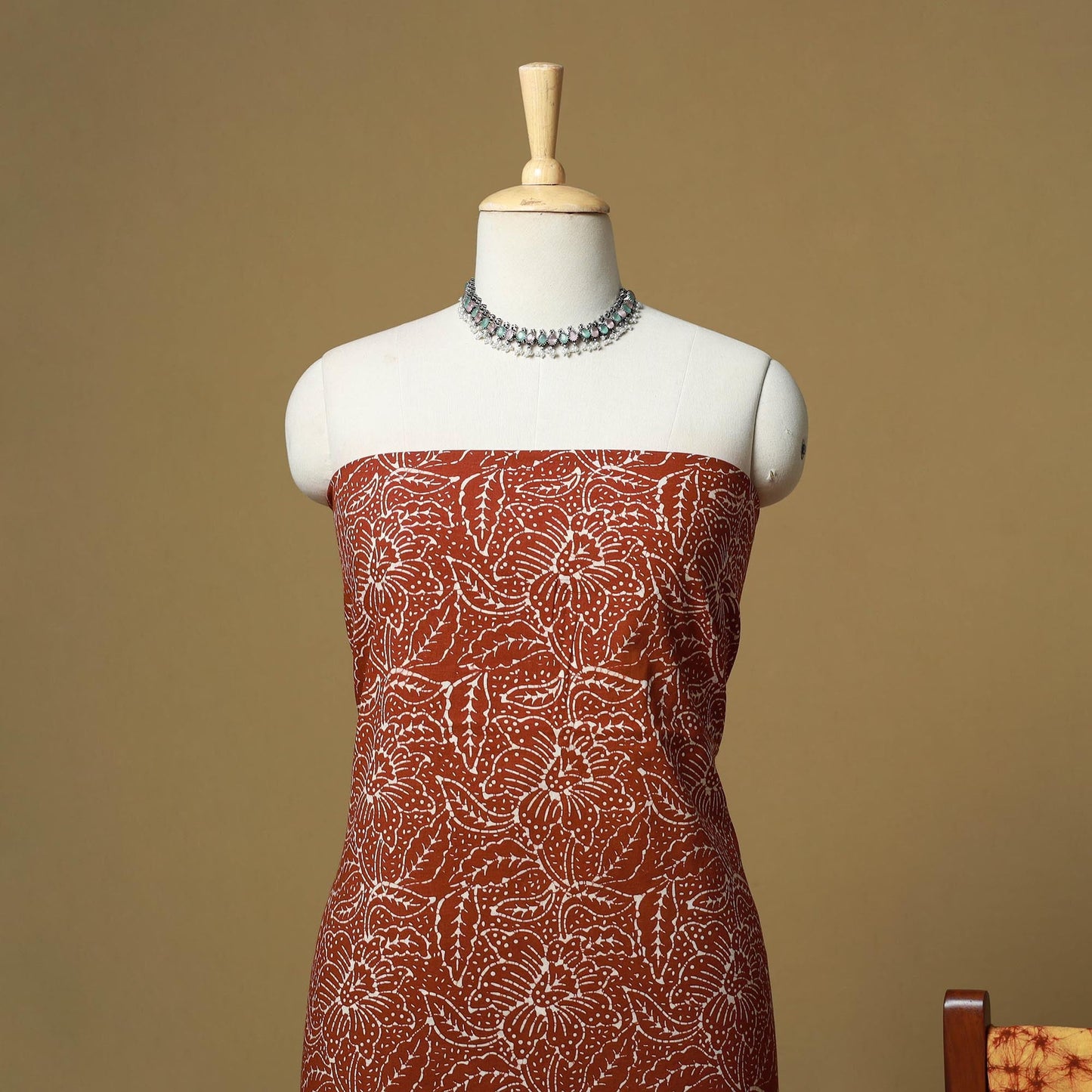 Hand batik cotton 3pc unstitched dress material 06