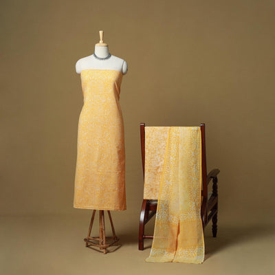 Hand batik cotton 3pc unstitched dress material 07