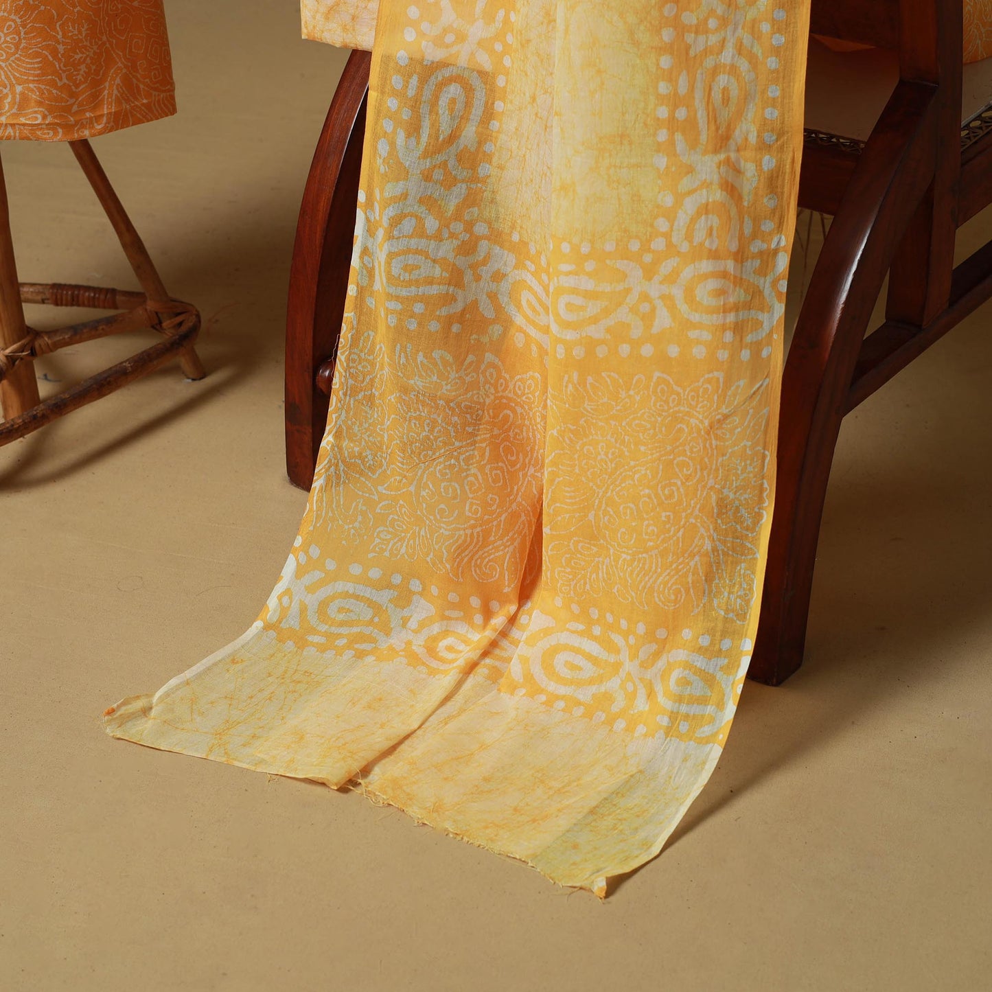 Hand batik cotton 3pc unstitched dress material 07