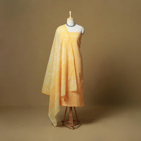 Hand batik cotton 3pc unstitched dress material 07