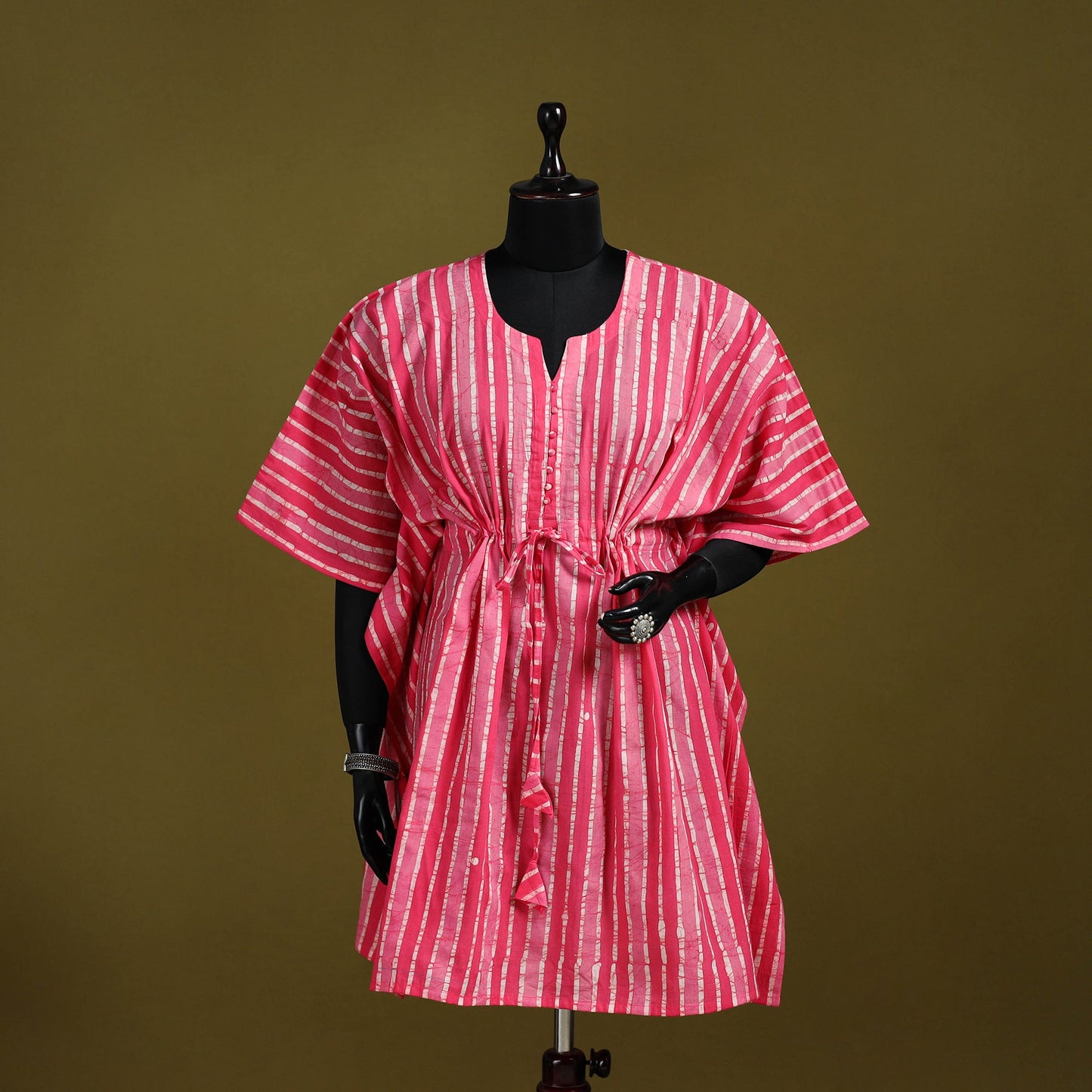 Hand batik cotton medium kaftan 33 - handcrafted