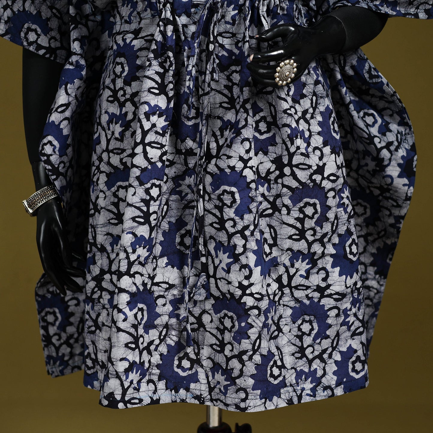 Hand batik cotton medium kaftan 35 - handcrafted