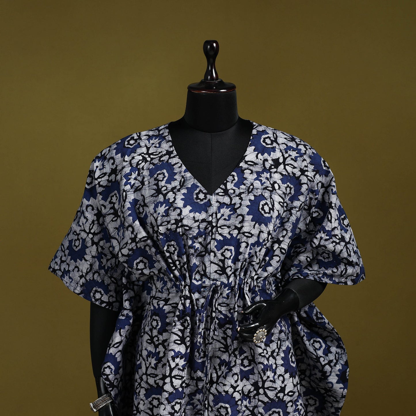 Hand batik cotton medium kaftan 35 - handcrafted