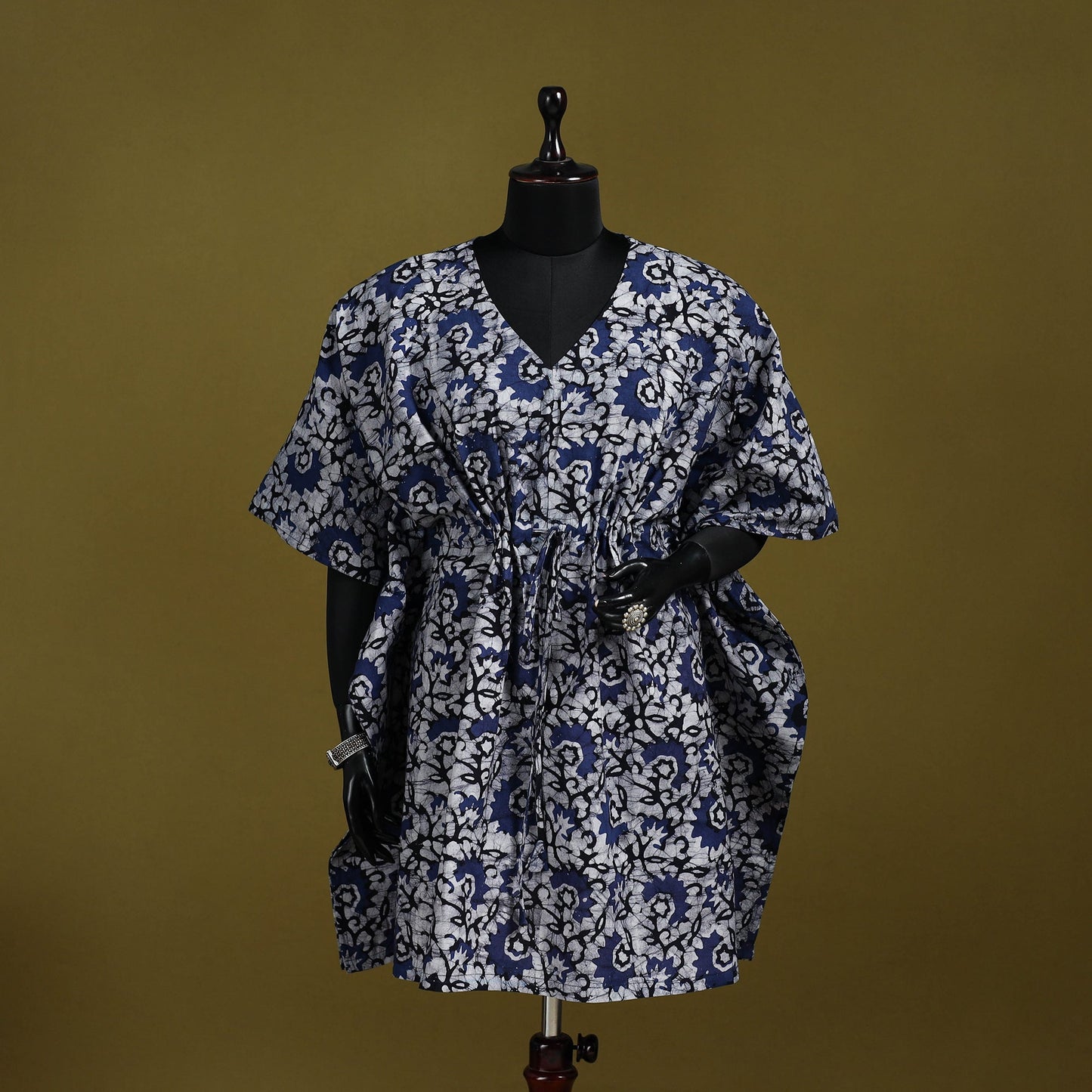 Hand batik cotton medium kaftan 35 - handcrafted