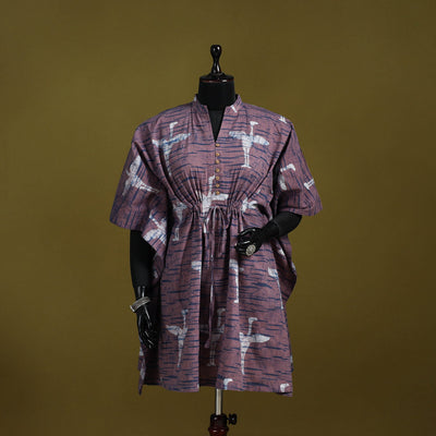 Hand batik cotton medium kaftan 36 - handcrafted