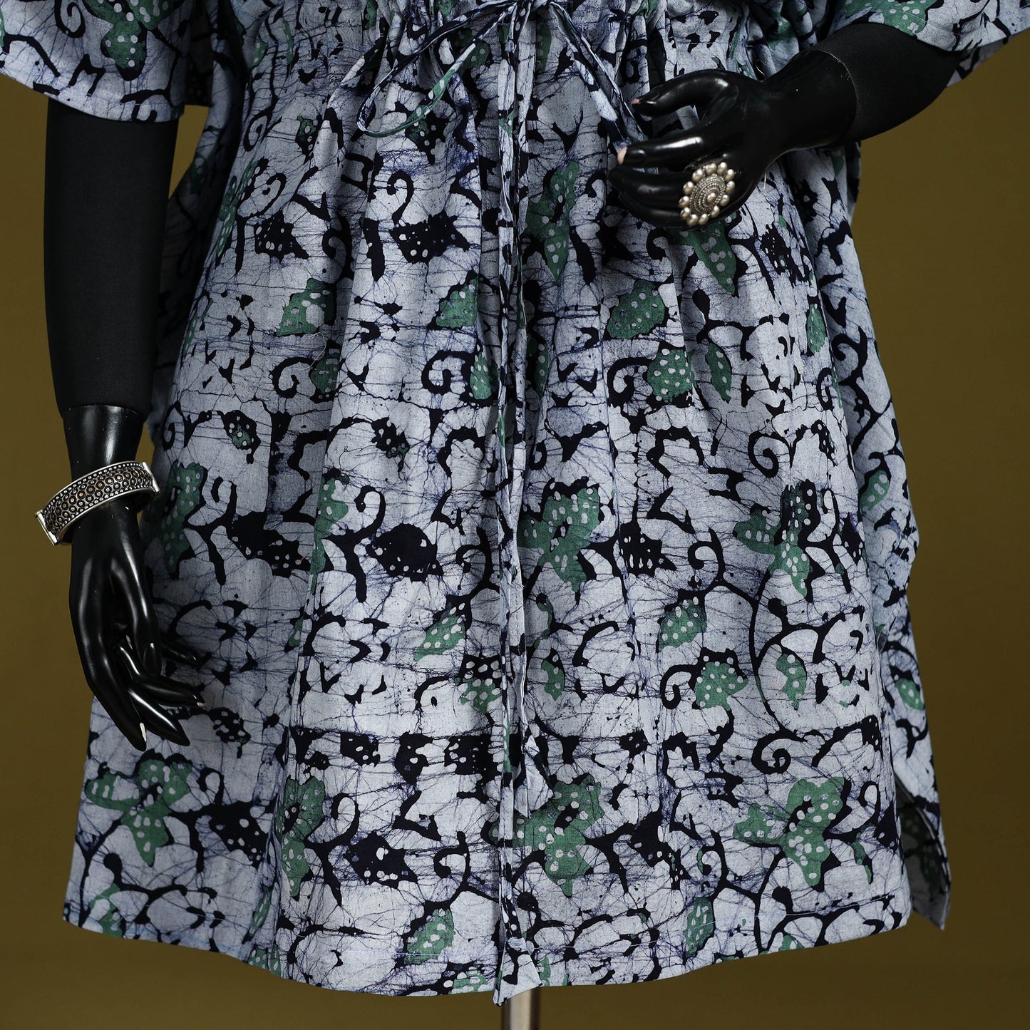 Hand batik cotton medium kaftan 37 - handcrafted