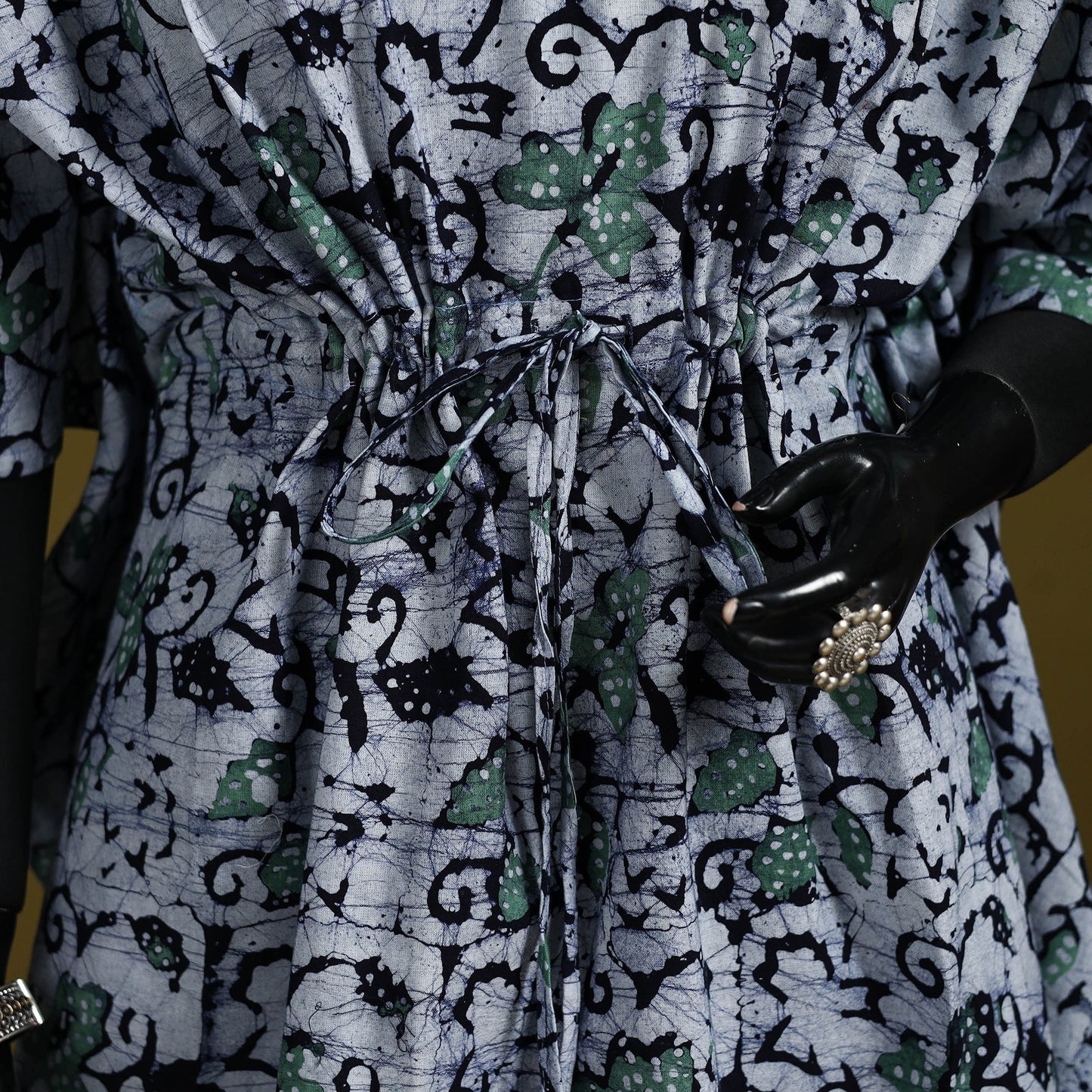 Hand batik cotton medium kaftan 37 - handcrafted