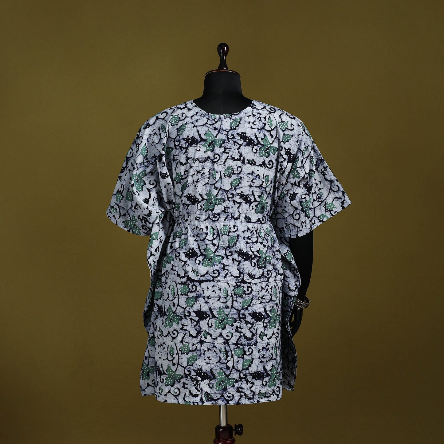 Hand batik cotton medium kaftan 37 - handcrafted