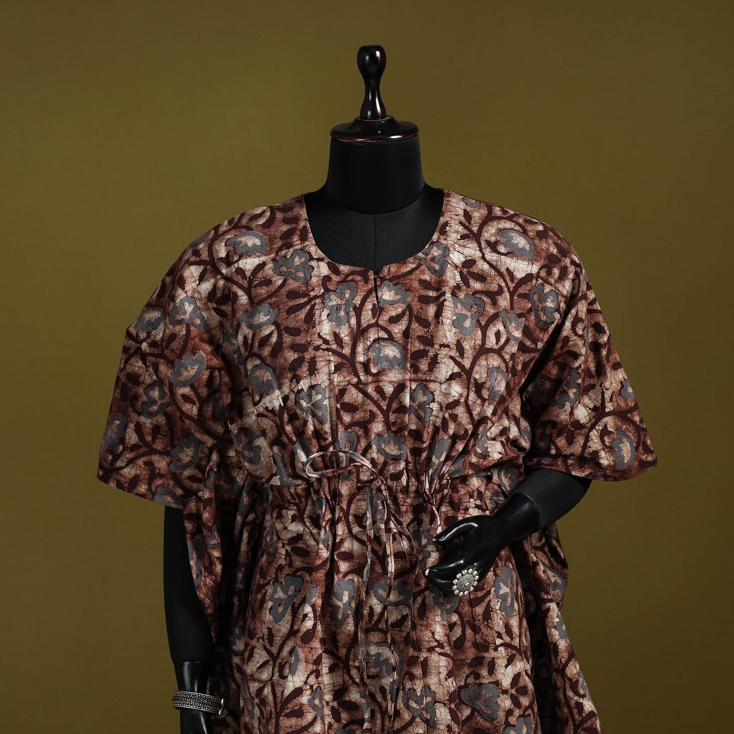 Hand batik cotton medium kaftan 38 - handcrafted