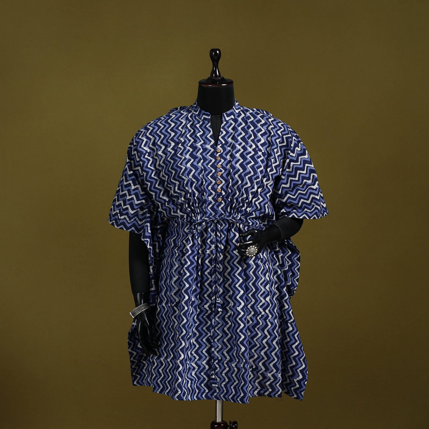 Hand batik cotton medium kaftan 39 - handcrafted