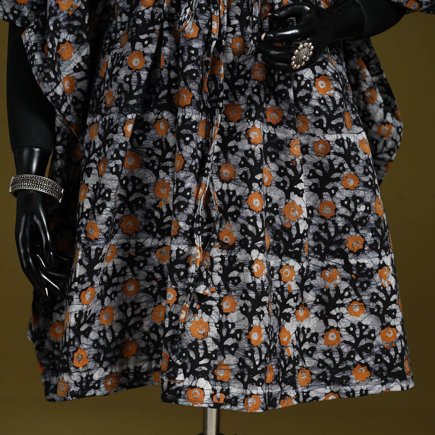 Hand batik cotton medium kaftan 41 - handcrafted