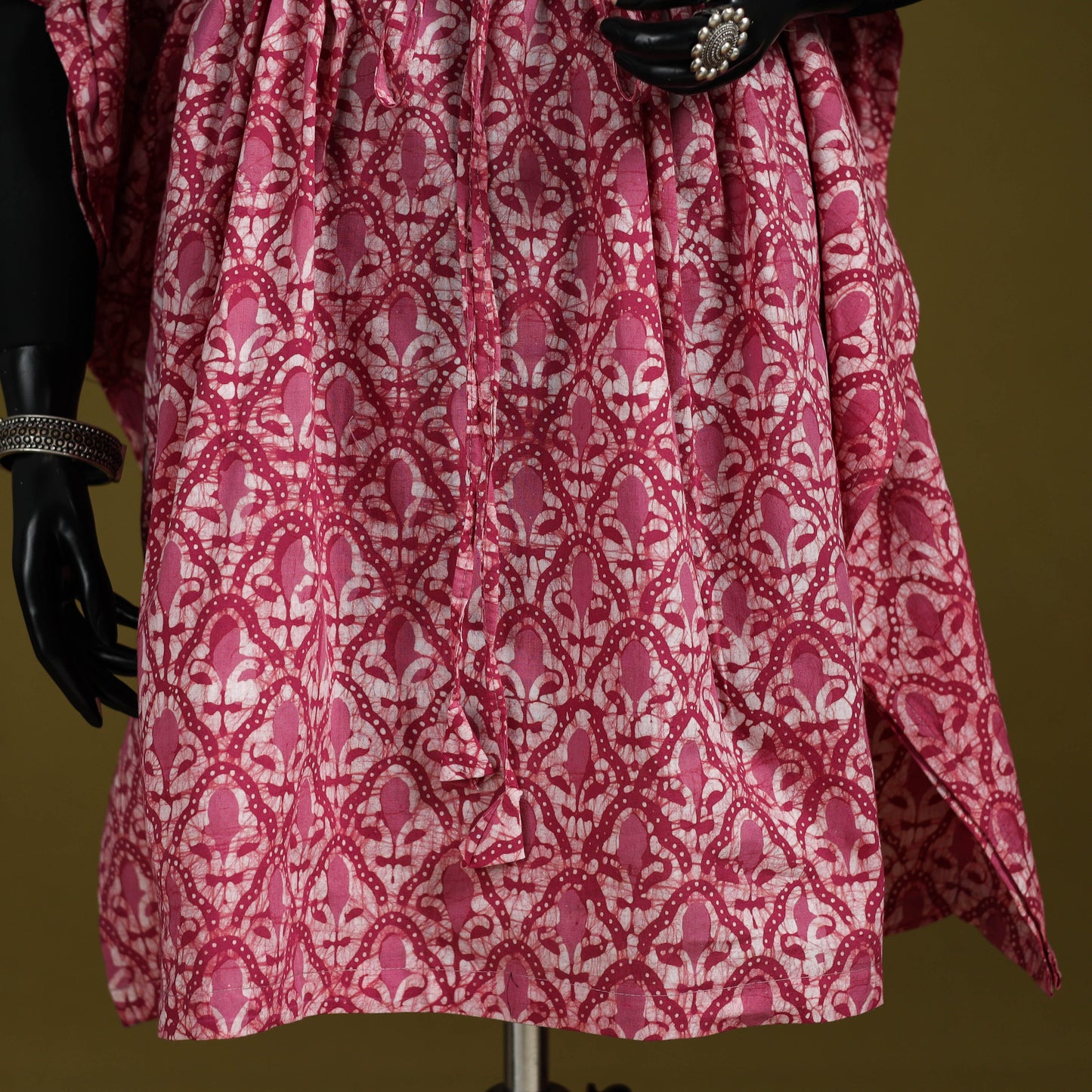 Hand batik cotton medium kaftan 43 - handcrafted