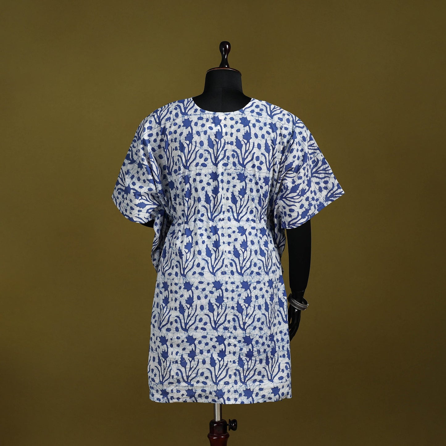 Hand batik cotton medium kaftan 44 - handcrafted