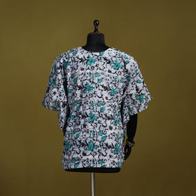 Hand batik cotton short kaftan 01 - handcrafted