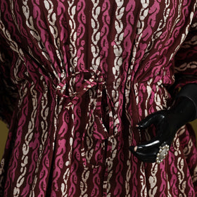 Hand batik cotton short kaftan 02 - handcrafted