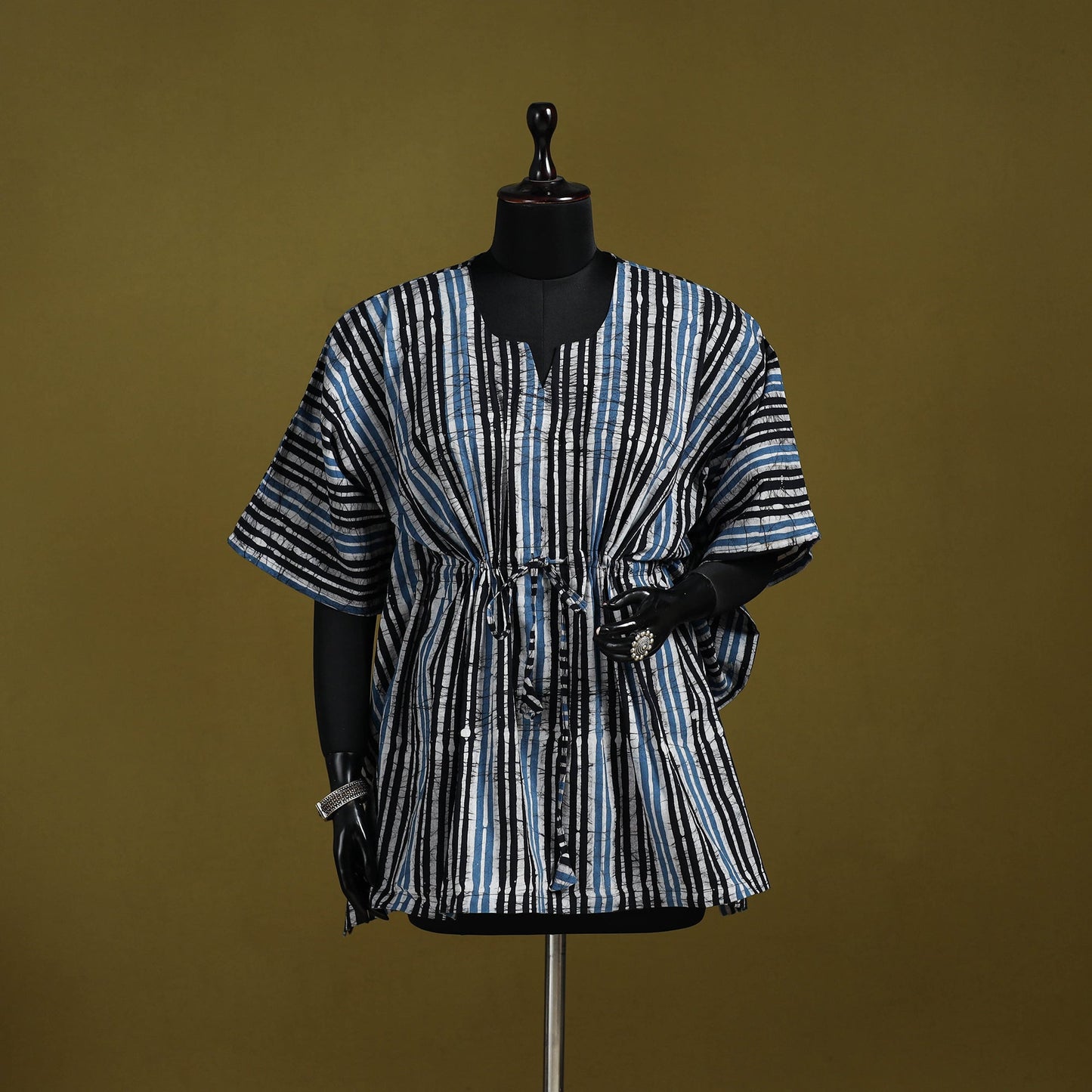 Hand batik cotton short kaftan 04 - handcrafted