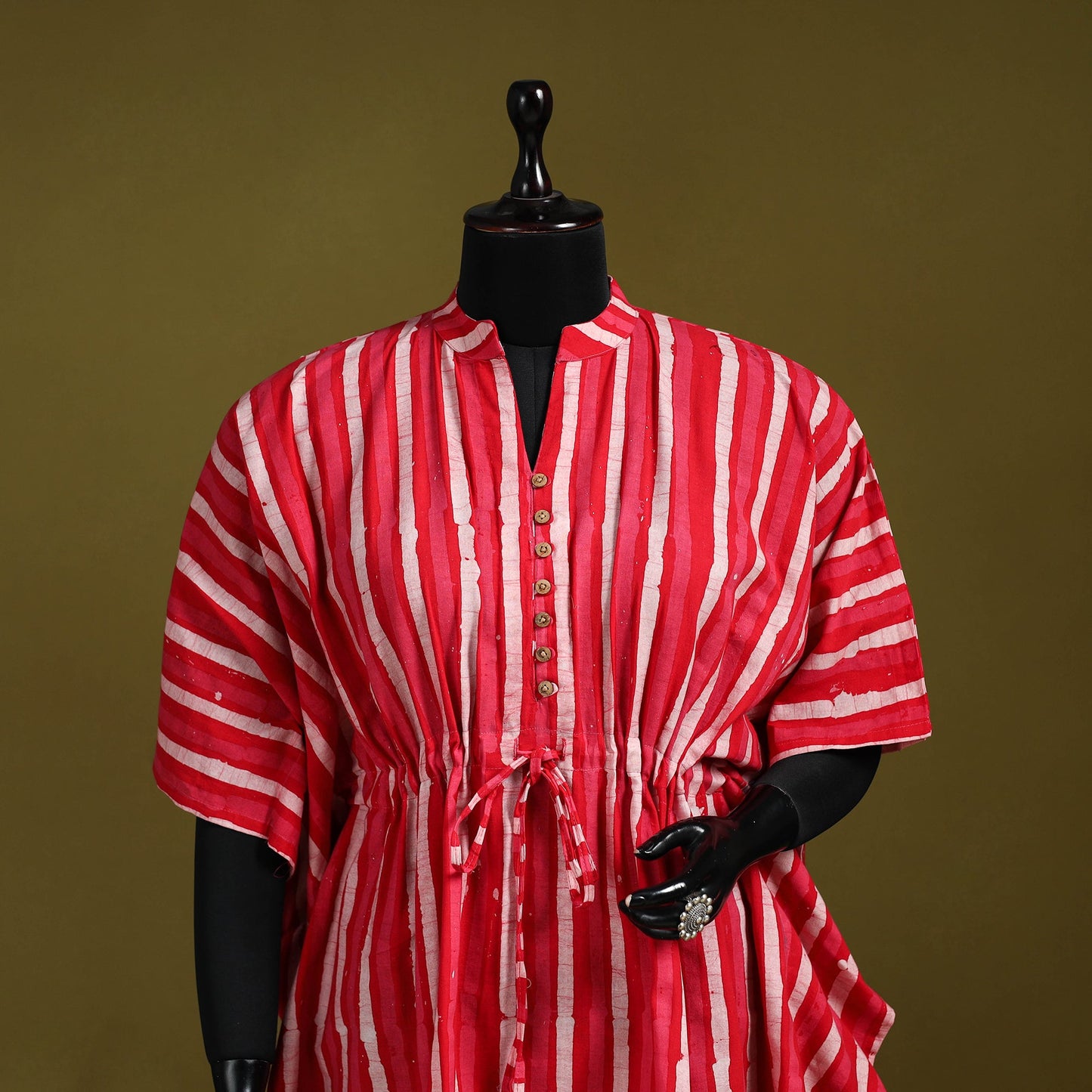 Hand batik cotton short kaftan 05 - handcrafted