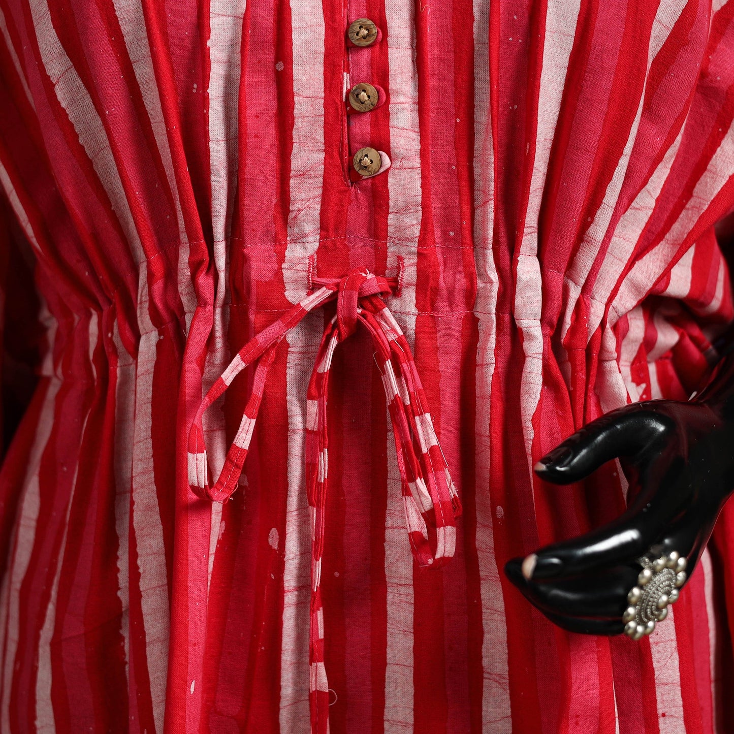 Hand batik cotton short kaftan 05 - handcrafted