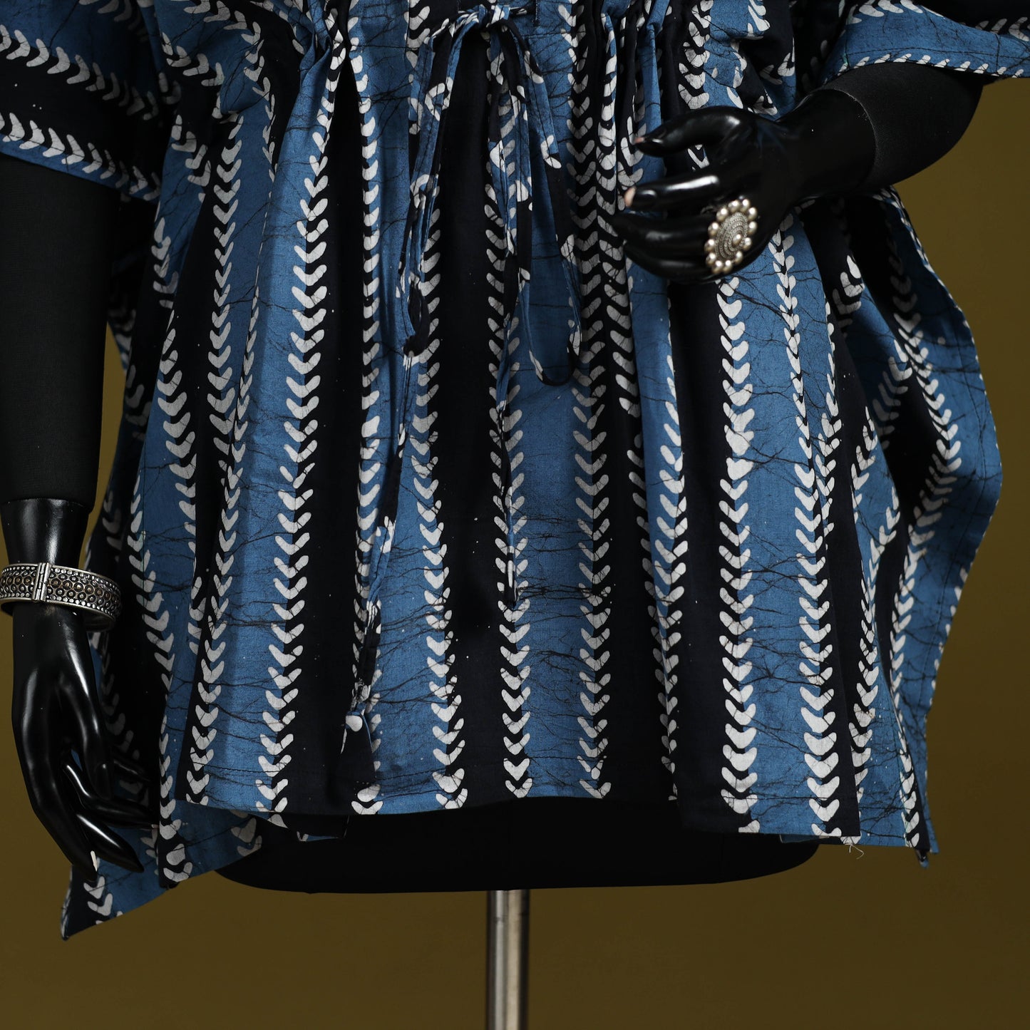 Hand batik cotton short kaftan 06 - handcrafted